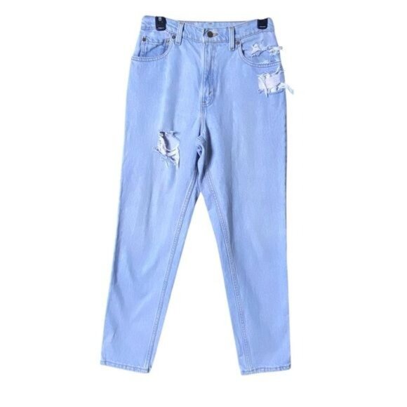 Levis 551 Relaxed Fit Tapered Leg Barrel Jeans Size 8 Faded 90s Y2K Bohemian - Picture 1 of 8